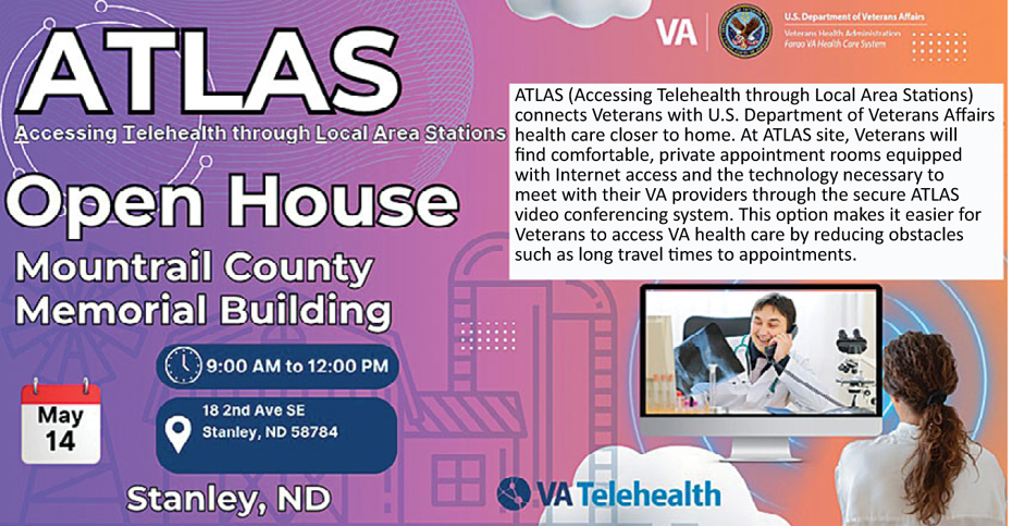 VA Fargo And Mountrail County Veteran Services To Open New ATLAS Site In Stanley